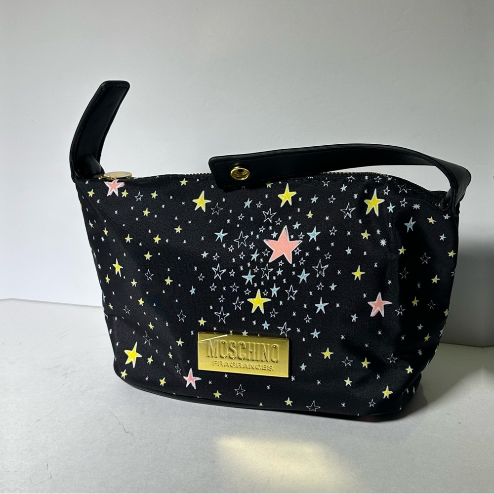 MOSCHINO Bag Pouch Makeup Train Case Clutch Travel Cosmetics Purse NEW - Picture 4 of 11